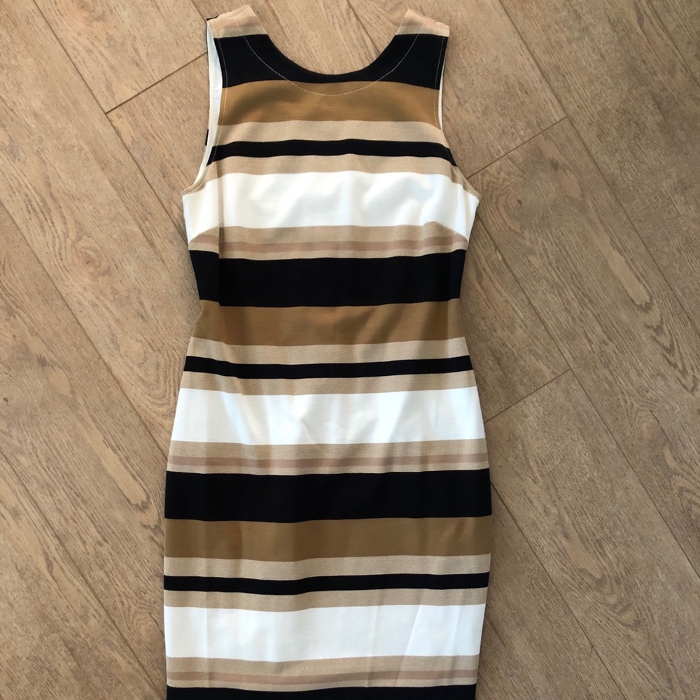 Banana Republic Neutral Striped Dress